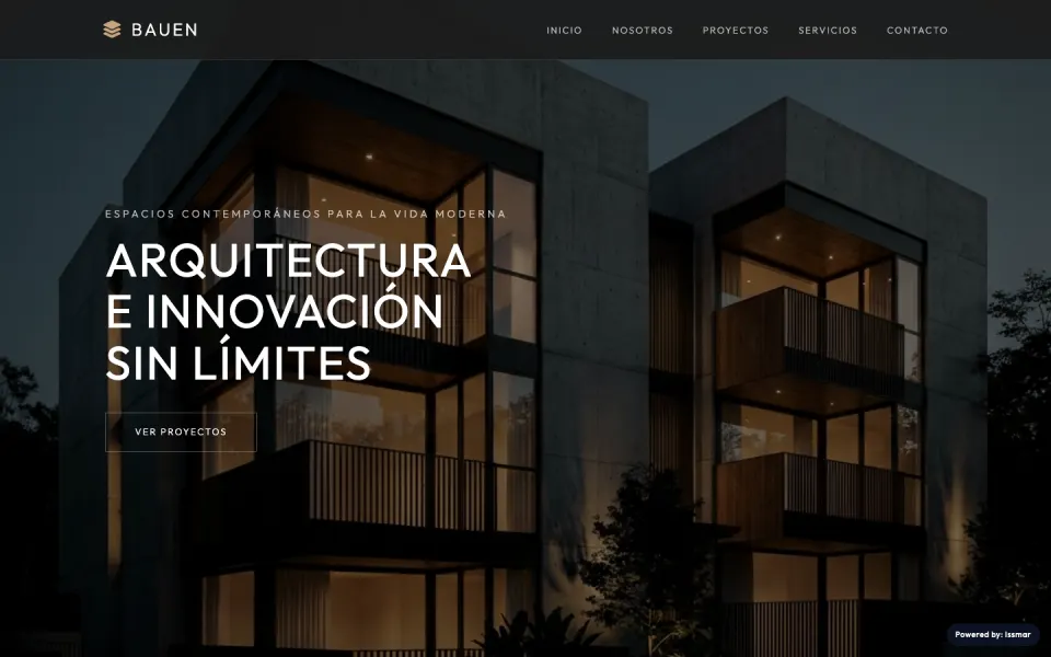 Demo de sitio web para arquitectura contemporánea