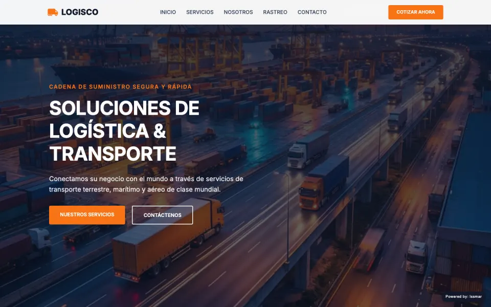 Demo de sitio web para logística y transporte