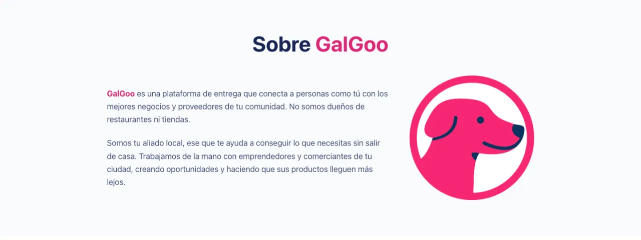 Sección Sobre GalGoo del sitio web