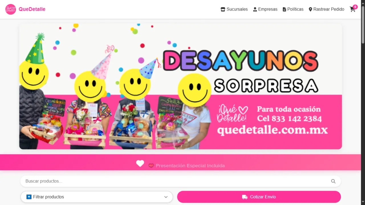Tienda en línea de QueDetalle