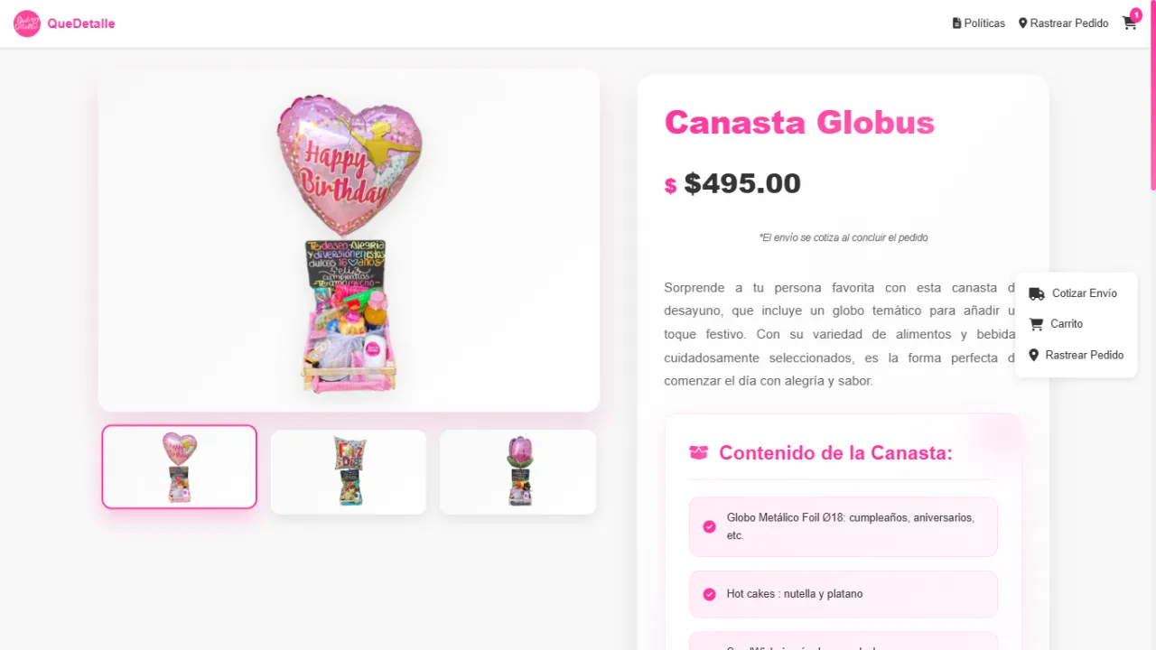 Detalle de producto en QueDetalle