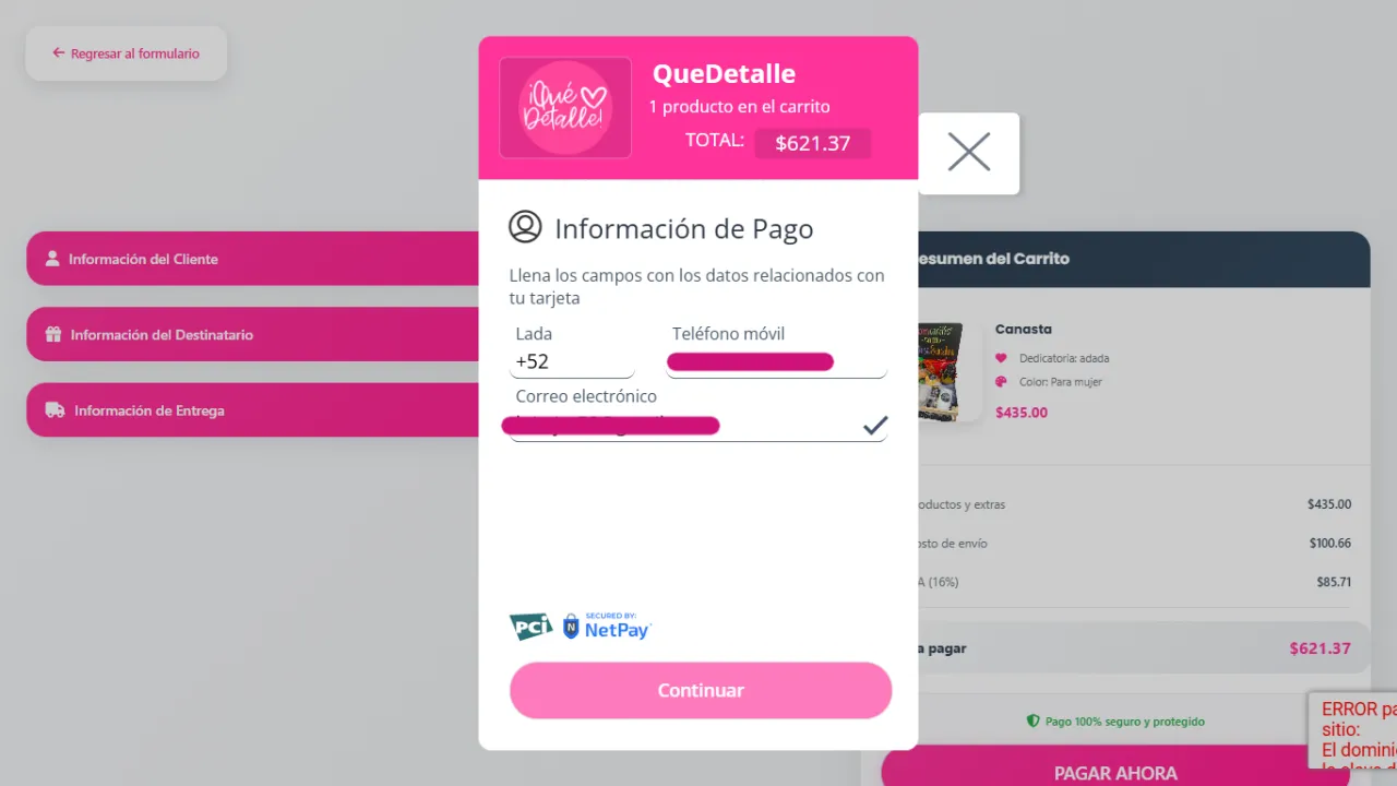 Checkout de QueDetalle